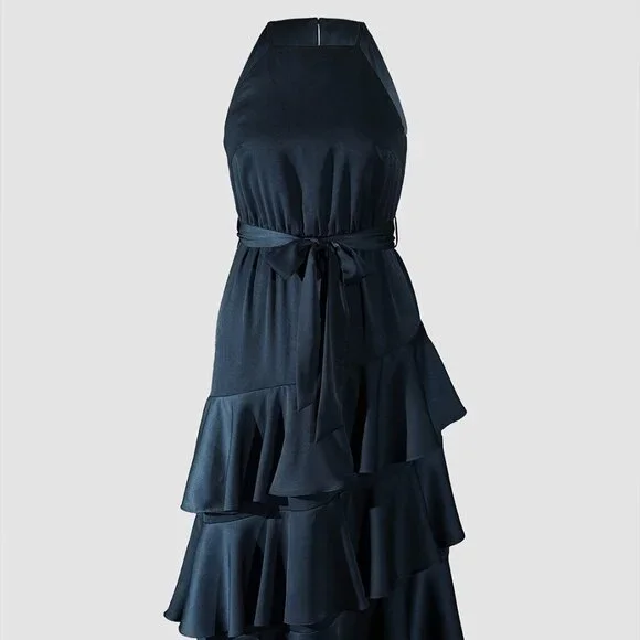 Zimmermann‎ Asymmetrical Navy Dress - Picture 3 of 6